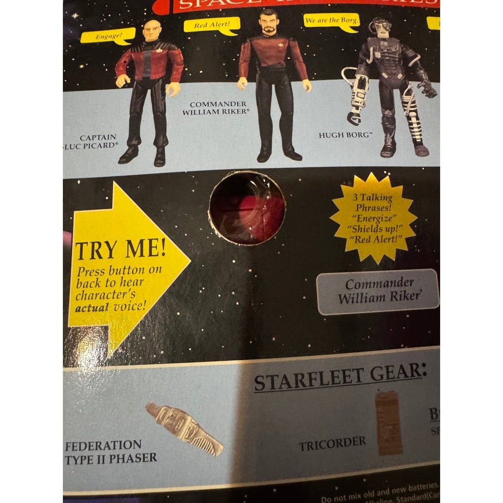 Star Trek TNG Space Talk Series Picard and Riker Playmates Action Figures 1994 - Picture 8 of 10